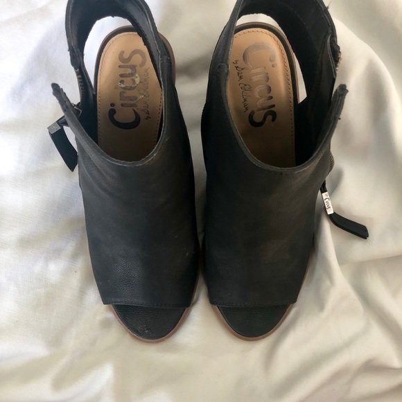 Sam Edelman Circus Peep Toe Black Bootie Heeled - Picture 5 of 5